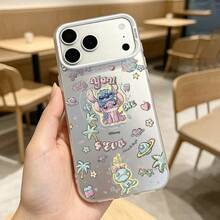 迪士尼手機殼，卡通史迪奇安琪情侶高顏值，適用於iphone17pro、12pro、14promax、16promax、ip17、16plus、15promax、、ip16、14plus、15pro、ip14、13promax、17air、12、11，可愛套防摔防摔防殼殼 - 白色 - 查看 3