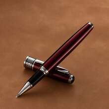 Luxury Black & Silver Metal Ball Pen Gift Set, Includes 2 Replaceable Refills, High-Quality Smooth Writing Business Signature Pen, Comes With Gift Box, Suitable For Father's Day, Graduation, Corporate Gifts For Men, Back To School - 626# Set - View 20