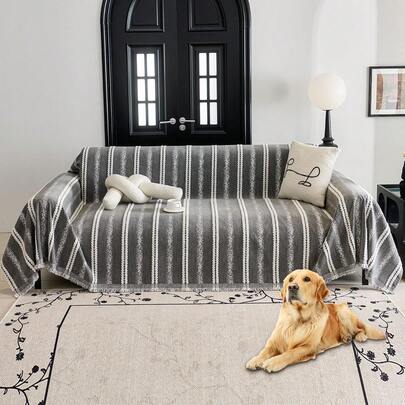 1 chiếc chăn phủ sofa nhung cao cấp, kiểu Pháp, trang trí mềm mại cho phòng khách, phù hợp với sofa, phòng khách, ghế thư giãn. Chăn sofa thân thiện với thú cưng.