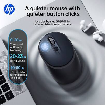  HP Wireless Silent Mouse, Ergonomic Right-Handed Design, 2.4GHz Reliable Connection, Suitable For Desktop And Laptop