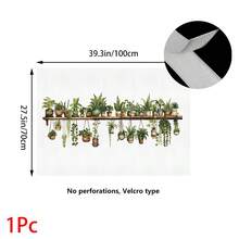 1件裝，居家裝飾，植物主題圖案印花桌裙，廚房小窗簾，廚房櫥櫃蓋，附窗簾孔，易於懸掛，長方形，機器編織，可機洗，廚房裝飾與配件，非常適合廚房櫥櫃和居家裝飾 - 彩色 - 查看 18