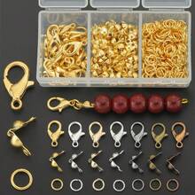 330pcs/Box Multicolor DIY Zinc Alloy Accessory Set, Includes 30pcs Lobster Clasps, 90pcs Crimp Beads, And 210pcs Jump Rings, Suitable For Jewelry Making, Beading, Bracelet, Necklace, Earring Crafting - Accessory Set (330pcs)/box - View 2