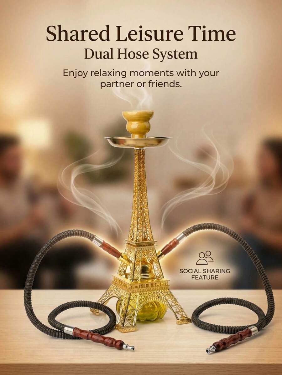 一套德国品质单管硅胶水烟壶，完整水烟壶套装，易于拆卸和清洗，宽口设计便于彻底清洁，家用玻璃水烟壶套装 - 均碼 - 查看 1