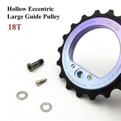18T Ruedas excéntricas de jockey de gran tamaño con rodamientos de cerámica, polea del desviador de aleación de aluminio hueco anodizado, compatible con R8000/7000, 9/10/11 velocidades (no compatible con jaula larga de 11 velocidades) y L-TWOO, ERX/ER9/R9/R7