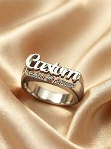 Customized Stainless Steel Minimalist English Name Ring, Perfect Gift For Valentine's Day, Halloween, Christmas, For Lover, Friend, Mom, Dad - Style 1 - View 4
