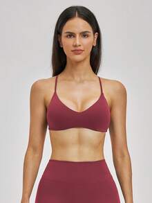 MASKERT Top Esportivo Cropped Feminino para Yoga, Pilates, Academia, Corrida, Alongamento, Treino de Fitness e Dança, Roupa Esportiva - Vermelho - Visão 3