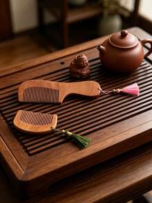 1pc/3pcs/5pcs - Tassel Wooden Comb, Natural Peach Wood Comb Anti-Static And Scalp Massage! Vintage Tassel Wooden Comb With Bohemian Vibe, Portable For Gentle Care Of Every Hair Strand. Peach Wood Comb With Tassel, Perfect Gift For Best Friend, Say Goodbye To Frizzy Hair! Handmade Wooden Comb With Small Tassel - Tassel Comb, Tassel Color Random - View 15