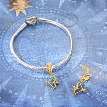1 Stück 18K vergoldetes klassisches Vintage Zwölf Sternzeichen Kollektion Charm passend für originales Armband, Halskette, Anhänger, Perlen für DIY Schmuckherstellung, ideale Wahl für täglichen Schmuckzubehör von Frauen - überraschende Geburtstags Schmuckgeschenk - Gold - Übersicht 10