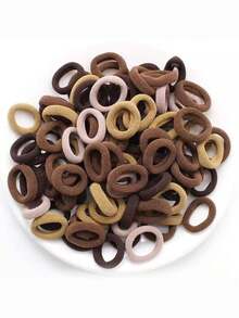 20 piezas/100 piezas/200 piezas Lazos elásticos de nailon de colores, suaves y no dañinos, scrunchies, bandas para el cabello, accesorios para el cabello para niñas, adecuados para coleta, uso diario - Multicolor - Ver 10
