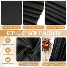 1 chiếc khăn trải bàn hình chữ nhật bằng vải satin, kích thước 102 x 58 inch, chất liệu vải mềm mịn như lụa, thích hợp cho bàn hình chữ nhật, các bữa tiệc, ngày lễ, đám cưới, tiệc chiêu đãi, trang trí bàn cà phê. - Nhiều màu - Xem 9