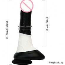 8.6" Horse Dildo  Silicone Huge Monster Dildo With 2 Knots Giant Anal Dildo XL Thick Massager Wand With Strong Suction Cup Animal Dildos Adult Sex Toys For Women Men - Một cỡ - Xem 5