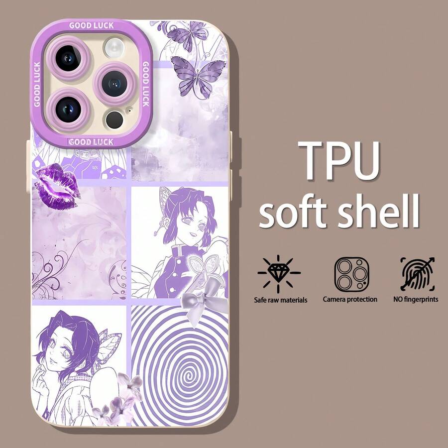 Fondo de pantalla estético de Shinobu morado de Demon Slayerfunda de teléfono Fundas compatibles con ,Apple,VIVO,OPPO,,, y Honor.Fabricadas en silicona TPU,ofrecen protección contra golpes y caídas. - Blanco - Ver 1