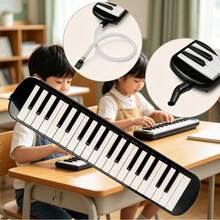 37-Key Accordion With Mouthpiece, Air Piano Keyboard Musical Instrument, Comes With Carrying Bag - Multicolor - View 9