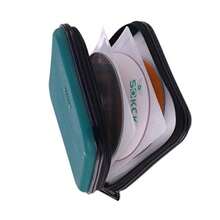 portafolios de CD y DVD 32 capacidades resistente soporte para caja de CD de DVD para coche disco de almacenamiento portátil de DVD/VCD carcasa dura carcasa resistente soporte para - Verde oscuro - Ver 9