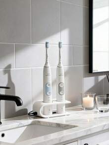 1pc 3D Printed Electric Toothbrush Desktop Storage Rack, Bathroom Vanity Organizer With Drainage Hole To Protect Charging Port From Residue, Suitable For Bathroom And Dorm - Multicolor - View 8