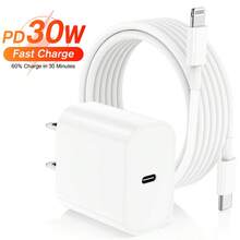 Cargador rápido USB-C de 20W + Cable USB-C a Lightning de 3.3FT/100CM, Juego de carga rápida y transferencia de datos compatible con iPhone 14 13 12 Series - Tipo de Enchufe A USA (110-127V) - Ver 2