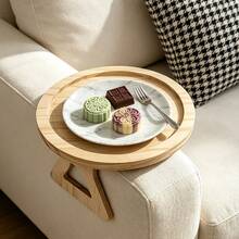 Khay gỗ gấp gọn gắn tay vịn sofa, bàn treo tay vịn sofa dùng để đựng đồ uống, điện thoại, bữa sáng, đồ không tiếp xúc trực tiếp với thực phẩm. - Nhiều màu - Xem 2