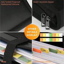 Bolsa impermeable y resistente al fuego para documentos, bolsa de archivo plegable y expandible con gran capacidad. Organizador de archivos práctico para el trabajo diario, uso de oficina y viajes de negocios para mantener sus documentos bien ordenados y protegidos. - Multicolor - Ver 7