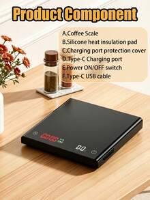 [Regalo] Balanza de café con temporizador - Capacidad máxima de peso 2000g. Las características incluyen pantalla digital LED de alta definición, alfombrilla de silicona y tope de silicona. Perfecto para hacer espresso, café de goteo, hornear e incluso pesar joyas. - Báscula de cocina - Ver 4