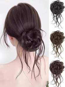 Coletero tipo scrunchie para moño de pelo largo, esponjoso, rizado y dulce para recogido - Multicolor - Ver 1