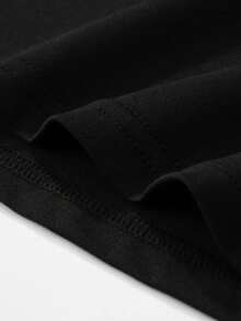 FRACTYR Men's Summer Casual Solid Color Hoodie And Drawstring Waist Shorts Set - Black - View 7