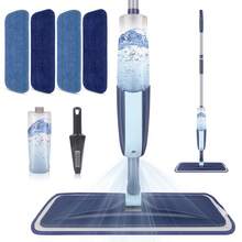 SUPTREE Microfiber Spray Mop Floor Cleaning With 3 Washable Pads Wet Jet Dry Dust Mop Floors - Blue Mop+4 Mop Pads+1 Bottle - View 1