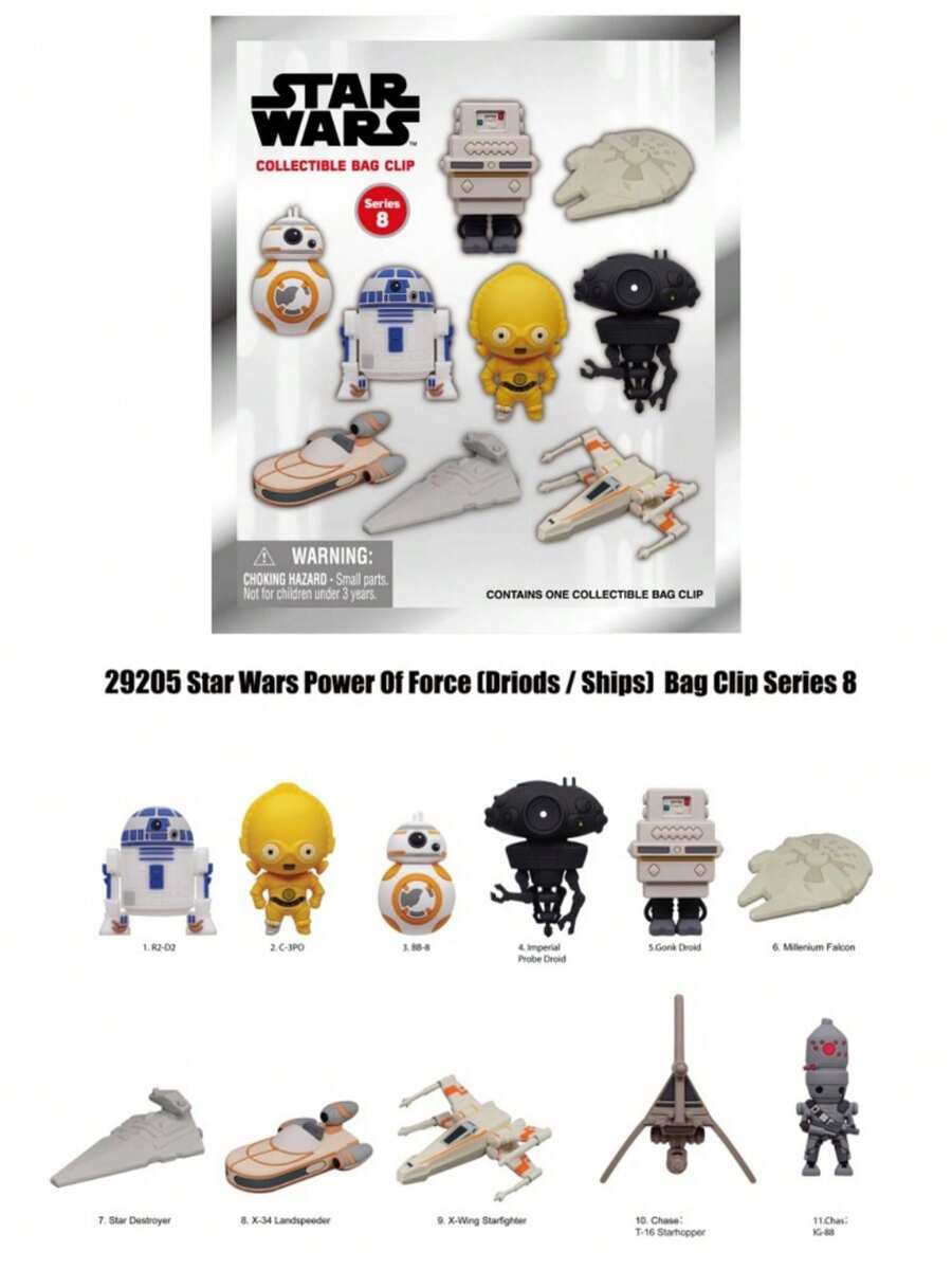 StarWars 1 chiếc kẹp túi Star Wars chính hãng, được cấp phép ngẫu nhiên, hình nhân vật Darth Vader, Stormtrooper, Grogu trong túi bí ẩn, mô hình 3D sưu tầm, vật trang trí để bàn cho nhà cửa, văn phòng, bộ sưu tập dành cho người hâm mộ phim, quà tặng ngày lễ. - trắng - Xem 1