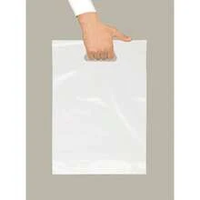 White Plastic Merchandise Bags 9" X 12" With Die-Cut Handles (100 Pack), Bulk Value Durable & Easy-Carry Shopping Bags For Retail Stores, Gift Packaging, Trade Shows & Boutiques - Count (Pack Of 1) - View 3