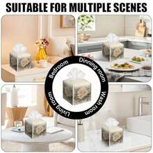 Tissue Box & Rack - Classic White Rose - View 8