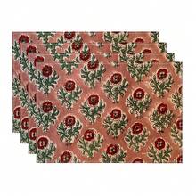 2/4/6/8pcs Vintage Floral Print Rectangular Placemats, Suitable For Home, Restaurant, Holiday Celebration, Banquet Table Decor - Multicolor - View 5