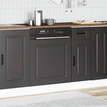 vidaXL Geschirrspülerblende Kalmar Schwarz 60x1,5x57 cm Holzwerkstoff - Schwarz - Übersicht 3