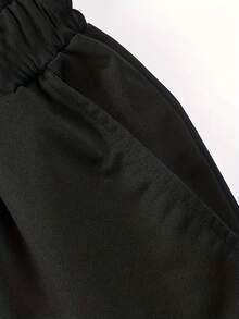 A Pair Of Men's Casual Sweatpants, Printed With A Pattern, Elastic Waistband, Comfortable Polyester Sweatpants With Pockets - Black - View 6