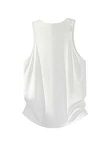1 chiếc áo tank top nam màu trắng, chất liệu co giãn, không tay, kiểu dáng ôm sát, mềm mại và thoáng khí, thích hợp cho kỳ nghỉ hè, mặc hàng ngày, tập gym, có thể mặc lót bên trong. - trắng - Xem 5