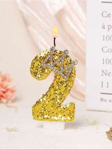 Gold Crown Number Candles, Sparkling Birthday Cake Candles, Princess & Queen Birthday Candles, Party Candle Decorations Suitable For Holidays, Gatherings, Birthday Parties, Birthday Cake Decorations - View 15