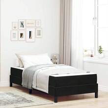 vidaXL Boxspringbett Mit Matratze Schwarz 90 X 190 Cm Stoff - 黑色 - 查看 1