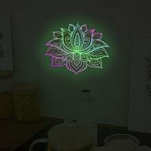 1 miếng dán tường Mandala nhiều màu sắc phát sáng trong bóng tối, hình hoa sen phong cách Bohemian, trang trí chống thấm nước cho phòng ngủ, lối vào. - Nhiều màu - Xem 6