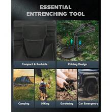 Portable Folding Survival Shovel, High Carbon Steel Folding Shovel  – Reinforced Blade, Rust Resistant, For Backyard, Garden Or Off Road - Black - View 6