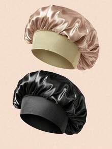 1/2 chiếc Mũ ngủ bằng lụa, Mũ trùm tóc bằng satin, Mũ rộng vành co giãn cao cấp dành cho nữ, Mũ ngủ bằng satin, Mũ chăm sóc tóc bằng satin cao cấp, Băng đô lụa cho tóc xoăn, Ngày lễ, Lễ hội - Nhiều màu - Xem 12