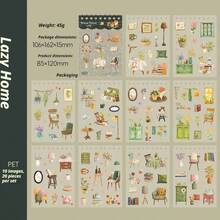 20pcs/Pack Vintage Travel & Baking Life Theme Stickers, Suitable For Decorating Cards, Frames, Laptops, Phone Cases, Cups, Magazines, Pencil Cases, Luggage, Desktops And School Supplies - A - View 10
