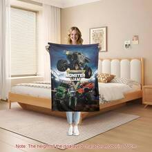 3D Monster Jam Monster Truck Cartoon Blanket Flannel Soft Throw Blanket Bedroom Sofa Bed Warm Throw Blanket Picnic Blanket - Multicolor - View 11