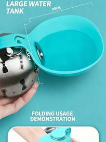 Dog Portable Water Bottle, 304 Stainless Steel Foldable Spherical Water Dispenser, Backflow Design With Hook, Leakproof Outdoor Walking Travel, Fourth Of July Pet Dog Accessories, Summer Pet Supplies, Leak-Proof Puppy Feeder,Travel Pet Essentials. - 柔霧粉寵物水壺 - 查看 9