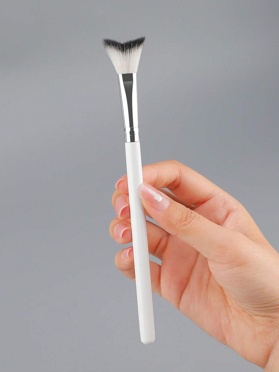 1pc New Curved Head Eyelash Brush, Eyelash Extension Care Cleaning Soft Bristle Makeup Remover Bath Brush Tool - Multicolor - View 1