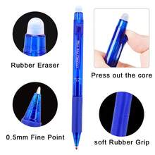 【Premium Writing Tools】6支裝塑膠可擦拭水性筆，0.5mm細筆尖，塑膠握把設計增加舒適感，6色可選，易擦拭水性筆，適合繪圖與書寫｜學生文具｜開學用品 - 多色 - 查看 3