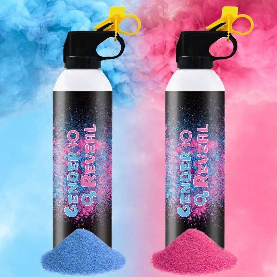 2-Pack Gender Reveal Pink Or Blue Gender Extinguisher Gender Reveal Powder Boy Or Girl Gender Reveal Ideas Color Powder Suitable For Events, Parties, Birthdays, Father's Day - BLUE+PINK - 查看 1