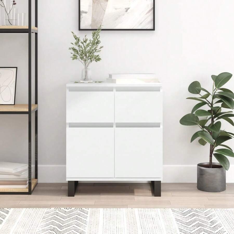 vidaXL Sideboard Weiß 60x35x70 cm Holzwerkstoff - Weiss - Übersicht 1