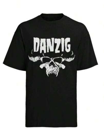 Retro DANZIG (Skull) Band 70s 80s 90s Concert Men's T-Shirt Cotton, Vacation Outfits Women, Men's T-Shirts, Y2k Clothes, Graphic Tees, Men's Clothes, Summer Tops, Mothers Day Outfit