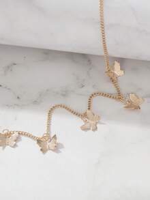 1 chiếc vòng cổ choker tua rua hình học đa năng thời trang, thiết kế bướm tối giản thanh lịch dành cho nữ. - Vàng - Xem 4