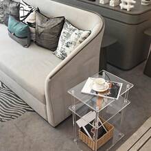Transparent Acrylic Beverage Table, Storage Rack Display Shelf Suitable For Small Spaces, Mini Martini Drink Side Table, Applicable For Living Room & Bedroom - Transparent - View 3