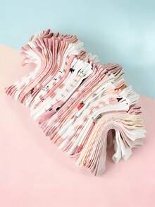 1/5/10 pares de calcetines invisibles de barco de unicolor con diseños de animales de dibujos animados al azar para mujeres, suaves, cómodos, transpirables y lindos, adecuados para uso diario, primavera/verano - Multicolor - Ver 3