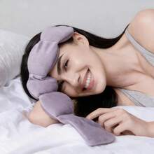Weighted Eyemask For Deep Sleep 100% Blackout Strap-Free Design Calming Eye Cover For Side-Sleeping Comfortable For Eyes - Purple - 查看 4